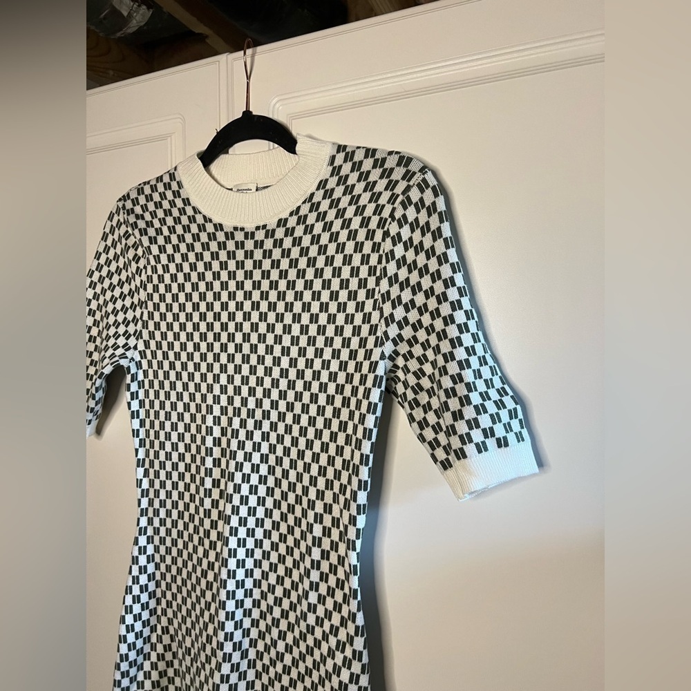 Abercrombie & Fitch Checkered Knit Sweater Mini Dress - Picture 3 of 13